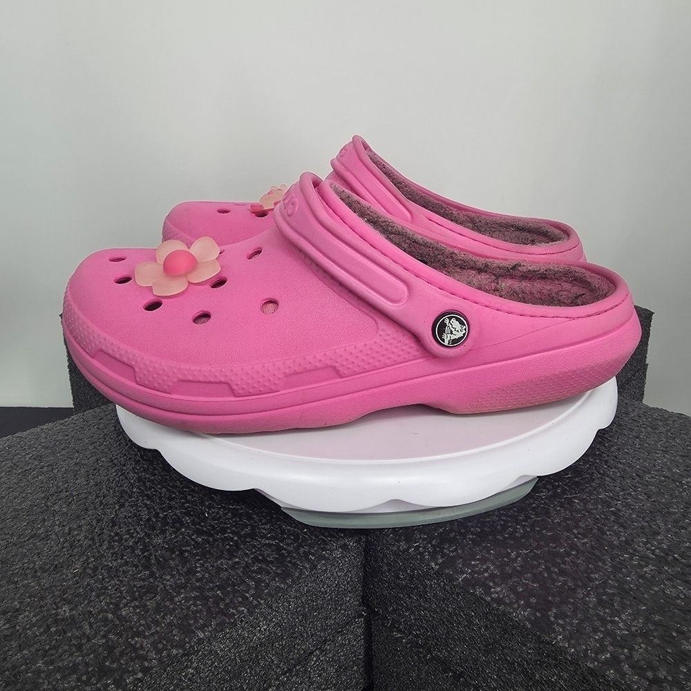 Crocs Classic Lined Clog Pink Faux Fur Lining W8/ M10 Shoes